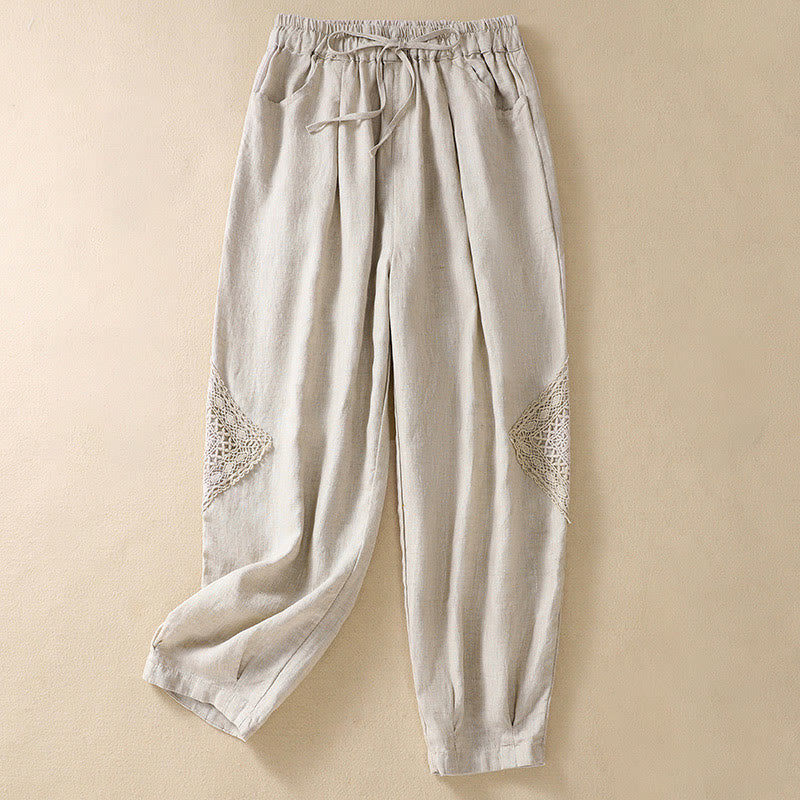 Buddha Stones Summer Women's Drawstring Harem Pants With Pockets
