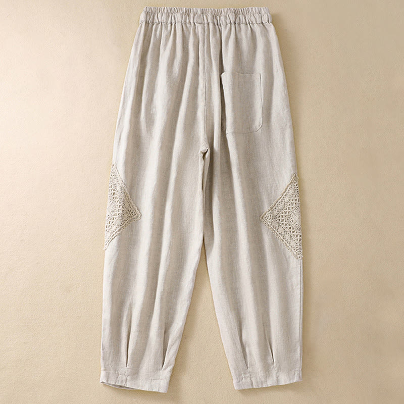 Buddha Stones Summer Women's Drawstring Harem Pants With Pockets
