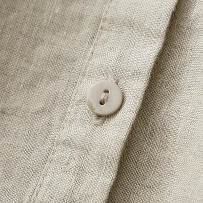 Buddha Stones Solid Color Button Three Quarter Sleeve Shirt