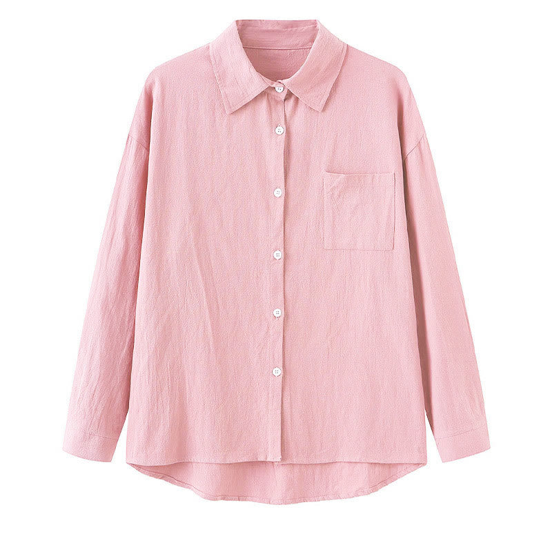 Buddha Stones 2Pcs Long Sleeve Shirt Top With Pockets Drawstring Pants Meditation Cotton Clothing Women's Set